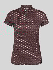 Slim fit T-shirt met polokraag van Marc Cain Beige - 9