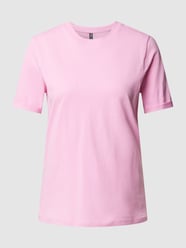 T-shirt met ronde hals, model 'Ria' van Pieces Roze - 12