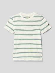 Relaxed fit T-shirt met streepmotief van Scotch & Soda Blauw / turquoise - 8