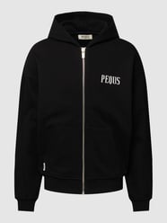 Sweatjack met labelprint van PEQUS Grijs / zwart - 25