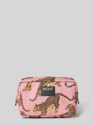 Kosmetiktasche mit Label-Patch Modell 'Blush Leopard' von WOUF Pink - 33