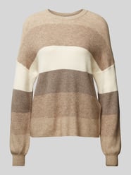 Gestreifter Pullover mit Rundhalsausschnitt Modell 'ATIA' von Only Beige - 14