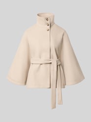 Loose Fit Poncho mit Bindegurt Modell 'AIKEN' von PIECES Beige - 6
