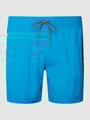 PLUS SIZE Badehose mit Logo-Streifen von Tommy Hilfiger Big & Tall Türkis - 6