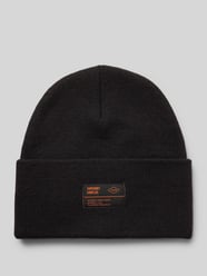 Beanie mit Label-Patch Modell 'WORKWEAR' von Superdry Schwarz - 15