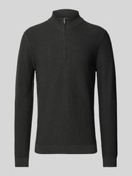 Slim Fit Strickpullover mit Stehkragen von OLYMP Level Five Grau - 25