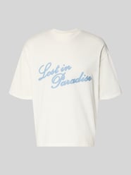 T-Shirt mit Logo- und Statement-Stitching von REVIEW - 44