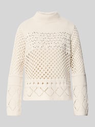 Gebreide pullover van viscosemix met pailletten van monari Beige - 43