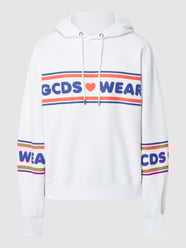 Bluza z kapturem oversized z bawełny  od GCDS Biały - 22