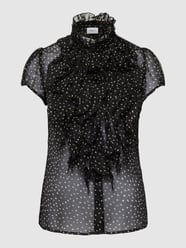 Bluza z obszyciem falbaną model ‘Lilya’ od Saint Tropez Czarny - 14