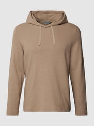 Hoodie met linnen in effen design van Hanro Groen - 15