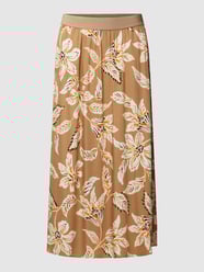 Midirock aus Viskose mit Allover-Muster von Milano Italy Beige - 14