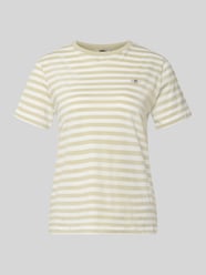 T-shirt met ronde hals en labelstitching van GANT Beige - 7