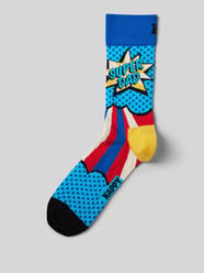 Socken mit Motiv-Stitching Modell 'Super Dad' von Happy Socks Blau - 28