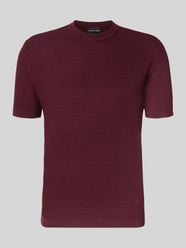 Slim Fit Strickshirt aus reiner Wolle von Emporio Armani Bordeaux - 7