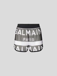 Shorts aus Mesh mit Logo-Prints von Balmain Schwarz - 29