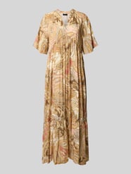 Maxikleid aus Viskose mit Tunikakragen von monari - 6