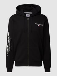 Sweatjacke mit Label-Print Modell 'REG ENTRY' von Tommy Jeans Schwarz - 7