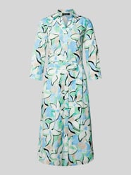 Knielanges Kleid mit Allover-Print von More & More Blau - 22