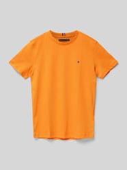 T-shirt met logostitching, model 'ESSENTIAL' van Tommy Hilfiger Teens Oranje - 11