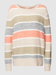 Gebreide pullover in colour-blocking-design met wol van Christian Berg Woman Oranje - 25