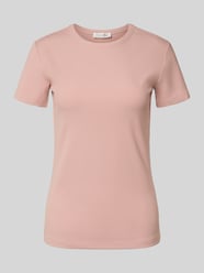 T-Shirt in Ripp-Optik mit Rundhalsausschnitt von Christian Berg Woman Pink - 42