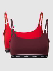 Bralette mit elastischem Logo-Bund im 2er-Pack Modell 'STRIPE' von HUGO Rot - 8