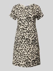 Knie-lange jurk van linnen-mix met katoen-aandeel model 'Ro44saa' van ZABAIONE Beige - 13