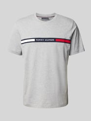 Regular Fit T-Shirt mit Label-Stitching von Tommy Hilfiger Grau - 38