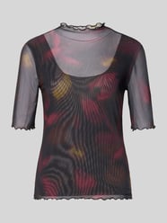 slim fit T-shirt in semitransparant design van zero - 23
