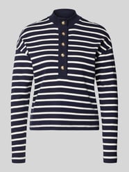 Ringel Polo Shirt mit Schmuckknopf von Christian Berg Woman - 28
