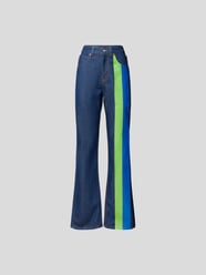 Flared Fit Jeans mit Zierstreifen von Victoria Beckham Blau - 34