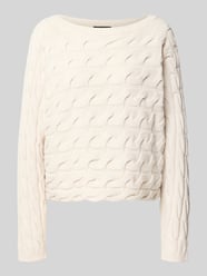 relaxed fit gebreide pullover van katoenmix met kabelpatroon van Oui - 44