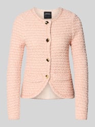 Marynarka w kroju slim fit o dzianinowym wyglądzie od Marc Cain Fuksjowy - 37