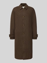 Lange jas van wol met mouwtrensjes, model 'PINE' van Forét - 11