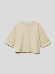 Cropped T-Shirt mit Stitching von Mango Beige - 48