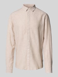 Slim Fit Leinenhemd mit Kentkragen Modell 'CAIDEN' von Only & Sons Beige - 2
