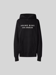 Oversized Hoodie mit Label-Print von Anine Bing Schwarz - 3