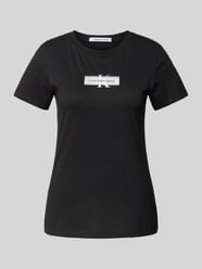 Slim Fit T-Shirt mit Label-Print Modell 'MONOLOGO' von Calvin Klein Jeans Schwarz - 13