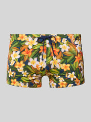Slim Fit Badehose mit floralem Allover-Print Modell 'Etna' von HOM - 46