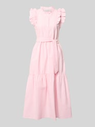 Hemdblusenkleid mit Rüschen und Bindegürtel Modell 'Harriet' von LOLLYS LAUNDRY Pink - 1