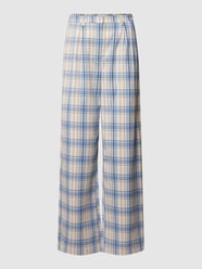 Stoffen broek met glencheck-motief, model 'LESIA' van Minimum Blauw / turquoise - 8