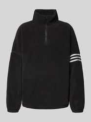 Fleecepullover mit überschnittenen Schultern von adidas Originals Schwarz - 1