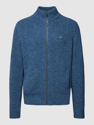 Strickjacke mit Stehkragen aus Woll-Mix mit Alpaka-Anteil von Fynch-Hatton Blau - 17