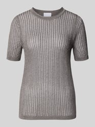 Glanzend gebreid shirt met ronde hals van Jake*s Collection - 35
