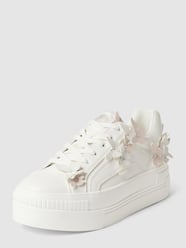 Plateausneakers met siergarnering, model 'PAIRED BUTTERFLIES' van Buffalo Wit - 14