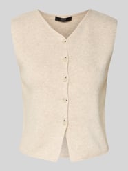 Gebreid gilet met V-hals van Oui Beige - 27
