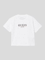 T-Shirt mit Label-Print von Guess Weiß - 37