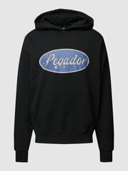 Oversized Hoodie mit Label-Print Modell 'West' von Pegador Grau / Schwarz - 7