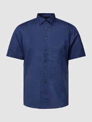 Leinenhemd mit Knopfleiste von Jake*s Slim Fit Blau - 22